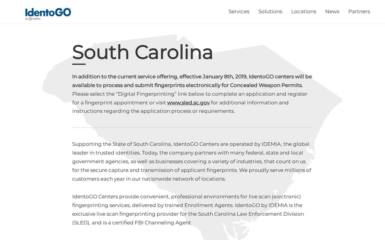 South Carolina fingerprint appointments for Lexington County criminal record checks
