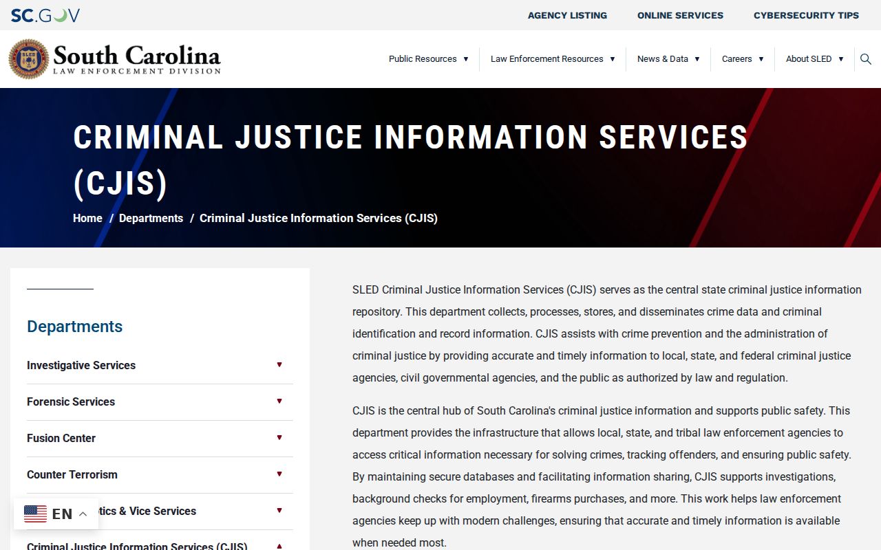 SLED repository and Lexington County criminal record expungement information