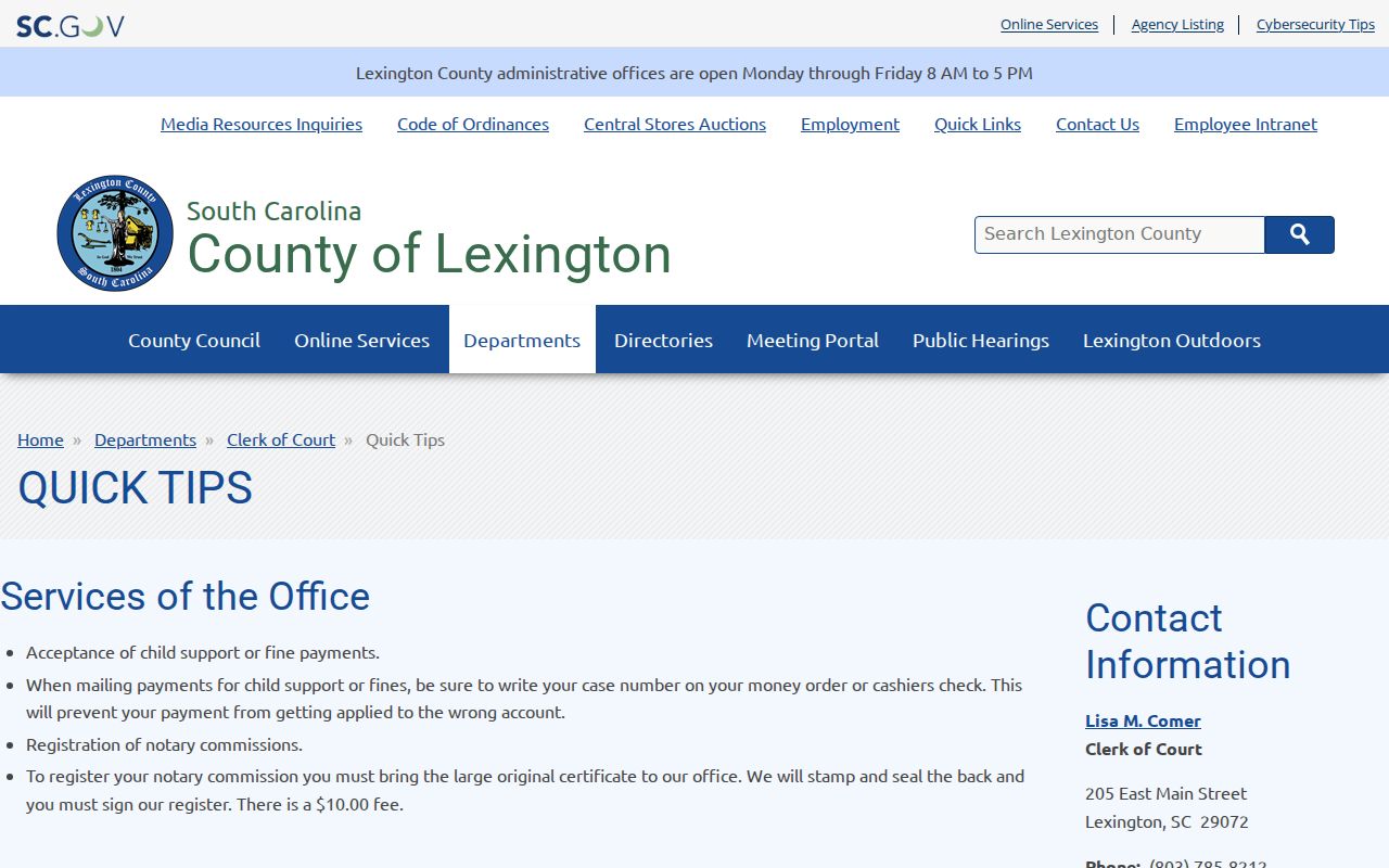 Lexington County arrest records and court routing quick tips