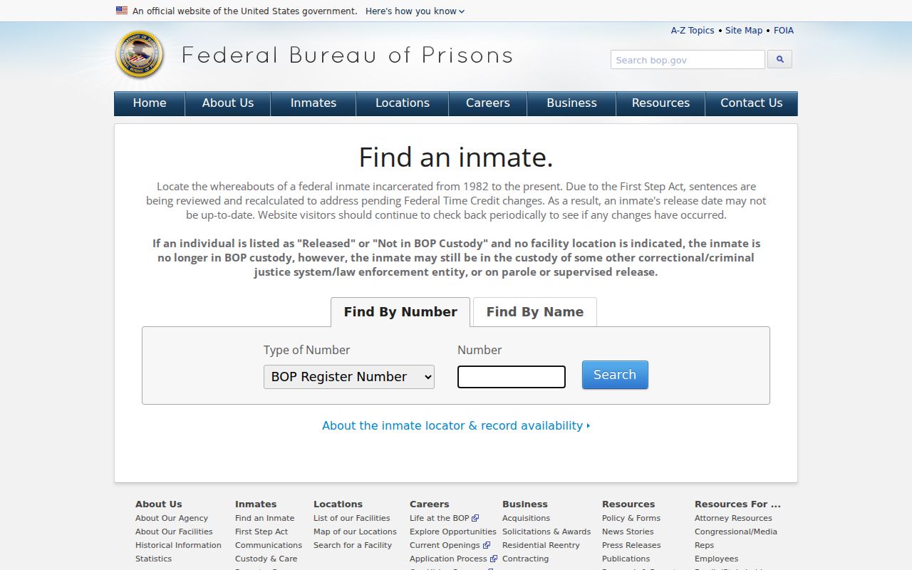 Federal inmate locator compared with Lexington County arrest and custody records