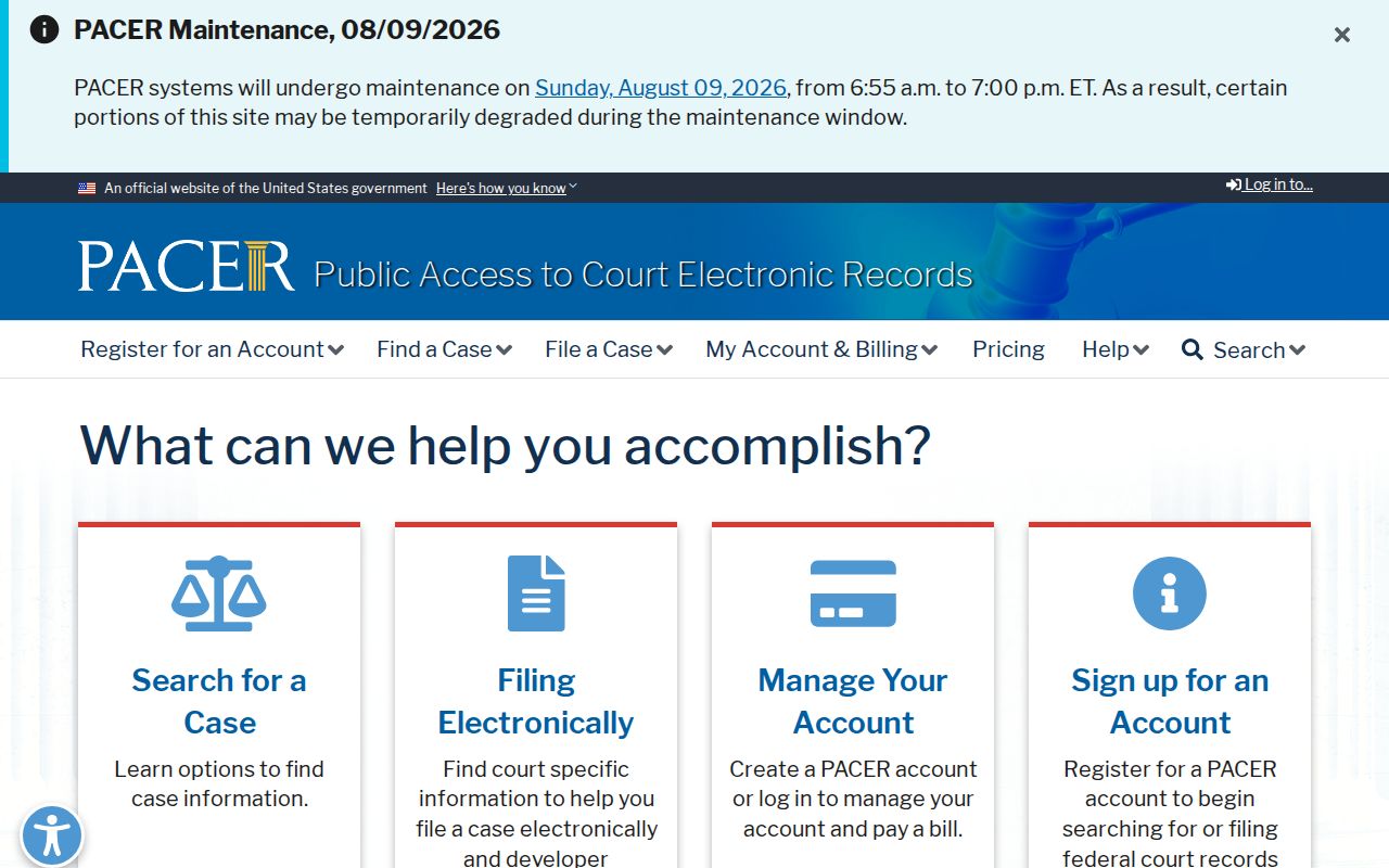 PACER federal criminal case record access for Lexington County research