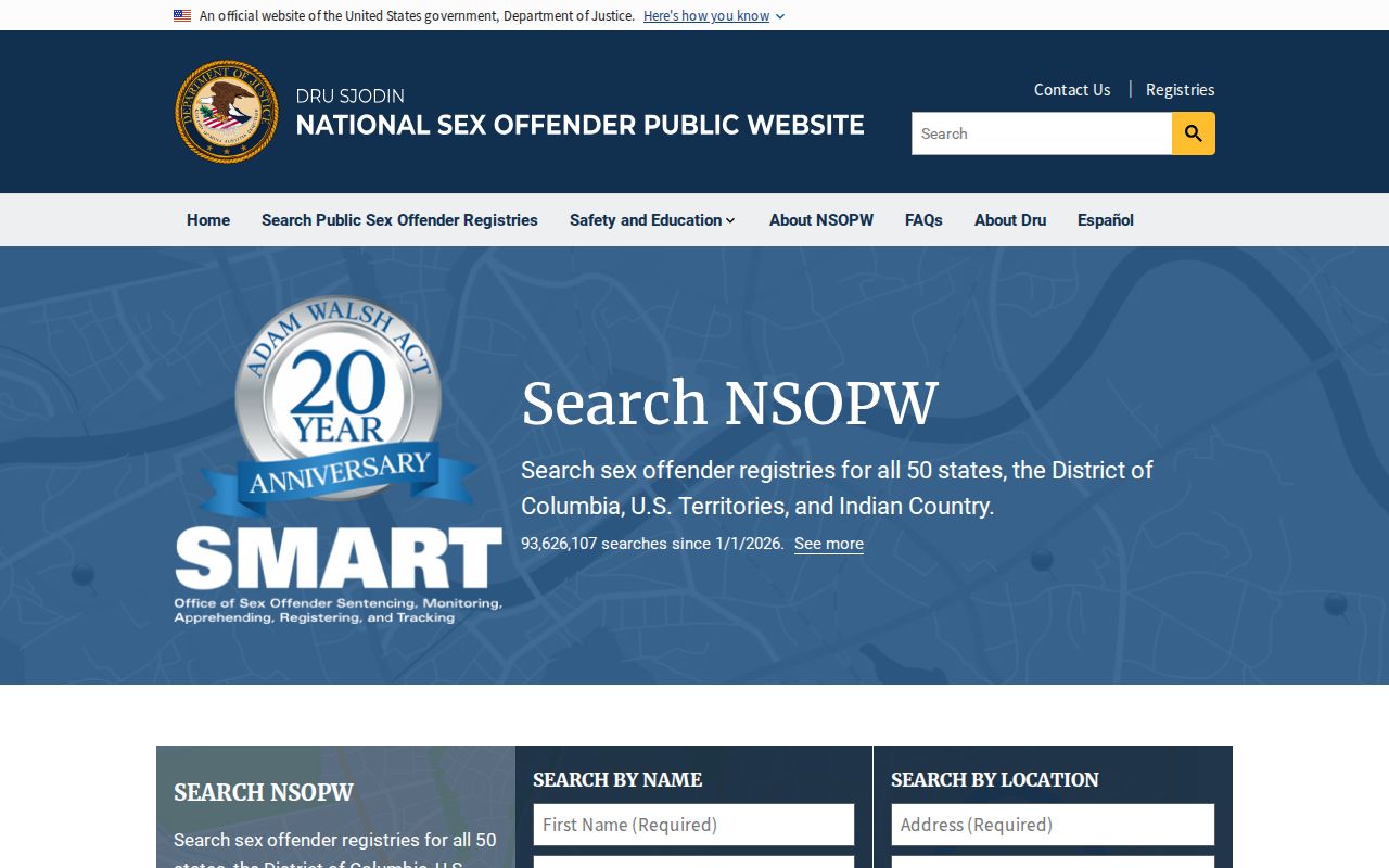 Lexington County sex offender registry cross-state search on NSOPW
