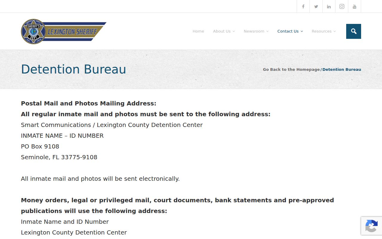 Lexington criminal history detention booking contacts